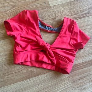 Five Dancewear, red dance top YL